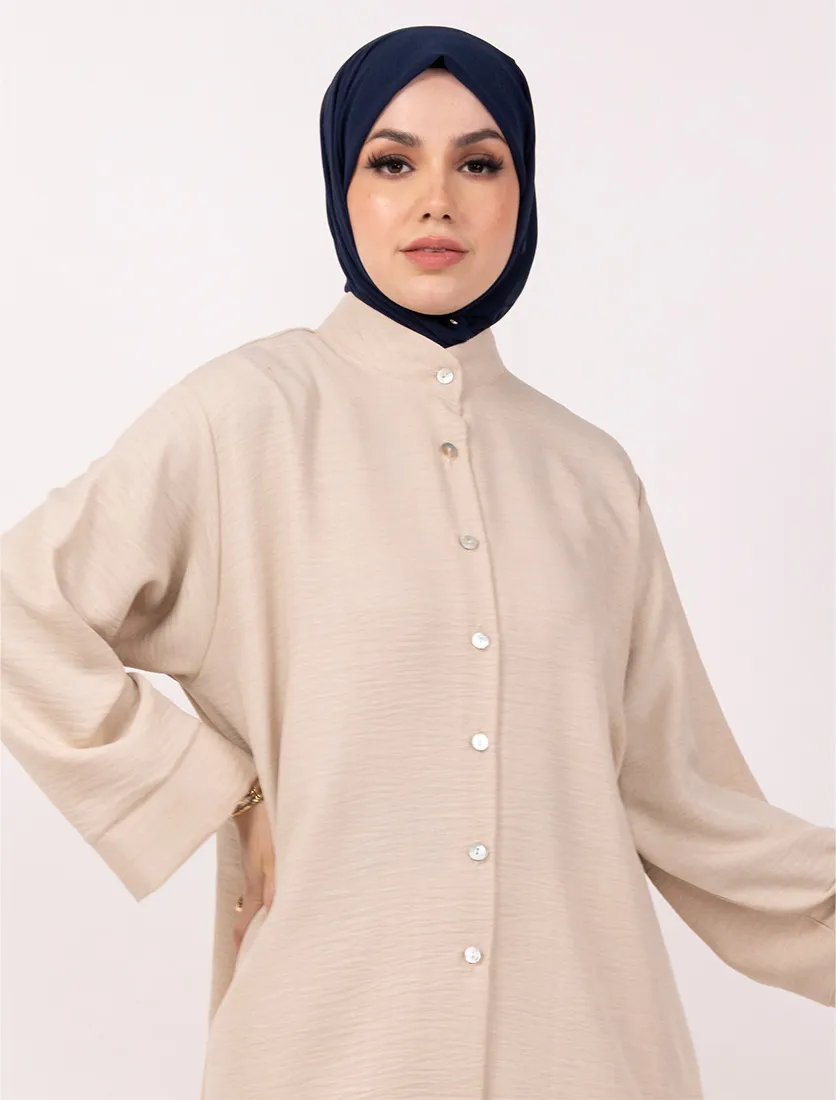 Beige Linen Feel Co Ord